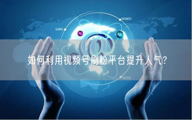 如何利用视频号刷粉平台提升人气？