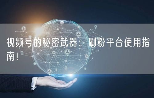 视频号的秘密武器：刷粉平台使用指南！