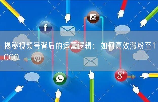 揭秘视频号背后的运营逻辑：如何高效涨粉至1000