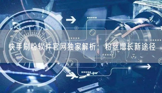 快手刷粉软件官网独家解析：粉丝增长新途径