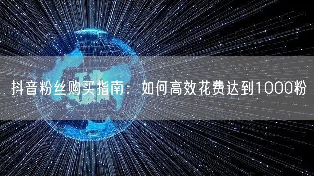 抖音粉丝购买指南：如何高效花费达到1000粉