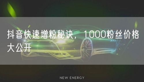 抖音快速增粉秘诀，1000粉丝价格大公开