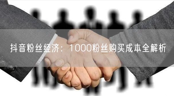 抖音粉丝经济：1000粉丝购买成本全解析
