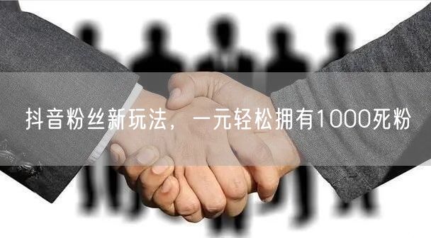 抖音粉丝新玩法，一元轻松拥有1000死粉