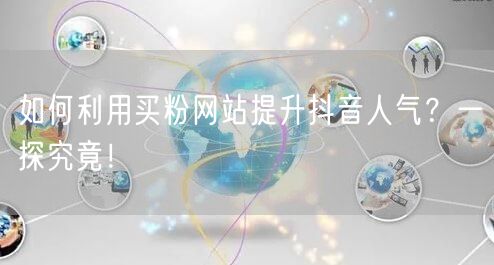 如何利用买粉网站提升抖音人气？一探究竟！