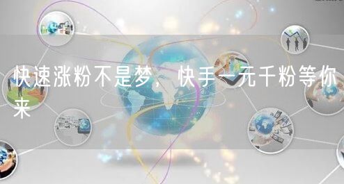 快速涨粉不是梦，快手一元千粉等你来