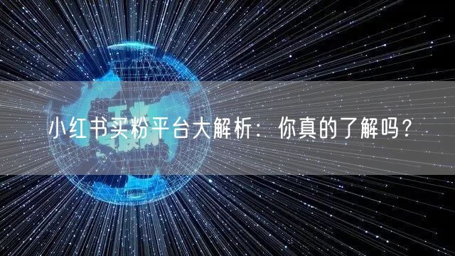 小红书买粉平台大解析:你真的了解吗?