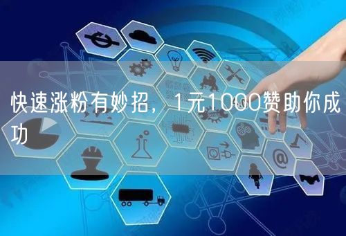 快速涨粉有妙招，1元1000赞助你成功